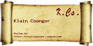 Klain Csongor névjegykártya